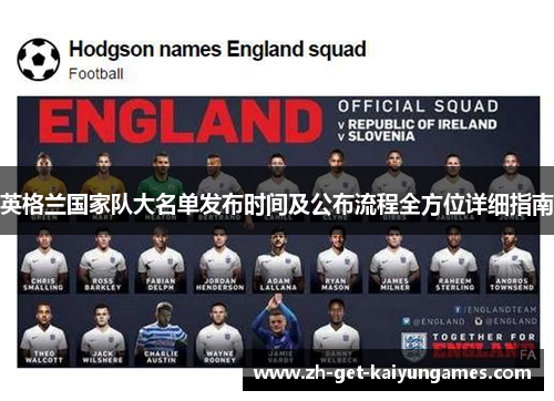 英格兰国家队大名单发布时间及公布流程全方位详细指南